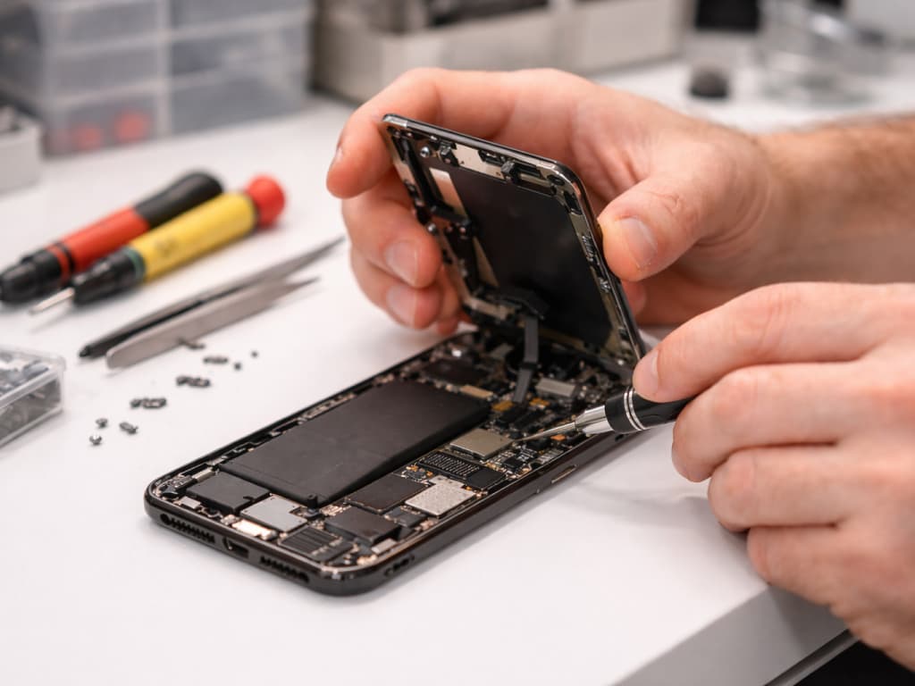 Процесс замены модуля камеры и стекла